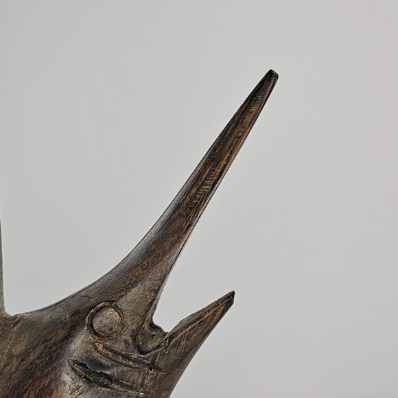 Hand-Carved Ironwood Swordfish Marlin Sculpture Figurine - Picture 6 of 8